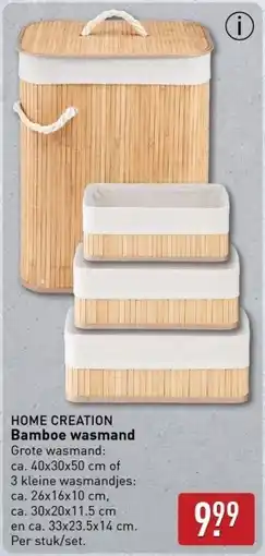 ALDI Home Creation Bamboe Wasmand aanbieding