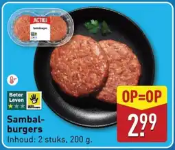 ALDI Sambal burgers aanbieding