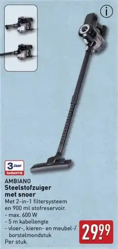 ALDI Ambiano steelstofzuiger met snoer aanbieding