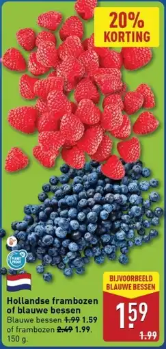 ALDI Hollandse frambozen of blauwe bessen aanbieding