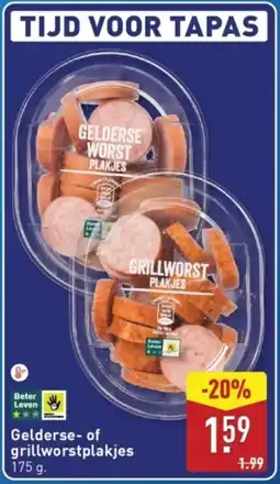 ALDI Gelderse of grillworstplakjes aanbieding