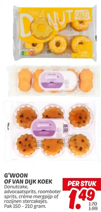 Dekamarkt G'woon of Van Dijk Koek aanbieding