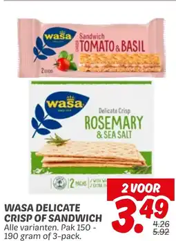 Dekamarkt Wasa Delicate Crisp of Sandwich aanbieding