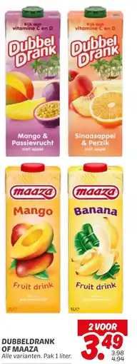 Dekamarkt Dubbeldrank of Maaza aanbieding
