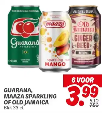 Dekamarkt Guarana, Maaza Sparkling of Old Jamaica aanbieding