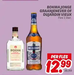 Dekamarkt Bokma Jonge Graanjenever of Dujardin Vieux aanbieding