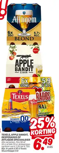 Dekamarkt Texels, Apple Bandit, Desperados of Affligem Speciaalbier aanbieding