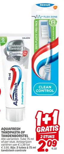 Dekamarkt Aquafresh Tandpasta of Tandenborstel aanbieding