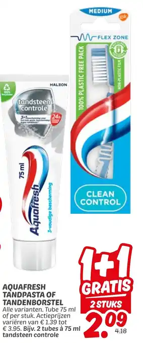 Dekamarkt Aquafresh Tandpasta of Tandenborstel aanbieding