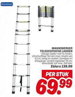 Dekamarkt Mannsberger Telescopische Ladder aanbieding