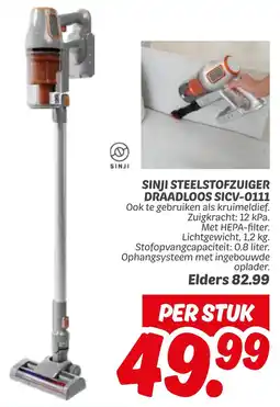 Dekamarkt Sinji Steelstofzuiger Draadloos SICV-0111 aanbieding