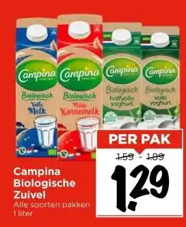 Vomar Voordeelmarkt Campina Biologische Zuivel aanbieding