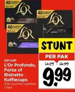 Vomar Voordeelmarkt L'Or Profondo, Forza of Ristretto Koffiecups aanbieding