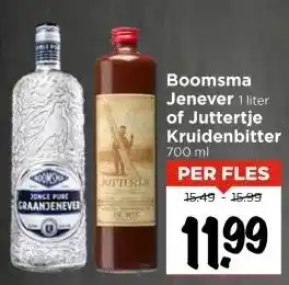 Vomar Voordeelmarkt Boomsma Jenever of Juttertje Kruidenbitter aanbieding