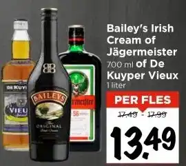 Vomar Voordeelmarkt Bailey's Irish Cream of Jägermeister of De Kuyper Vieux aanbieding