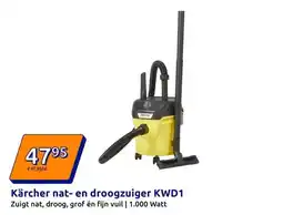 Action Kärcher nat- en droogzuiger KWD1 aanbieding