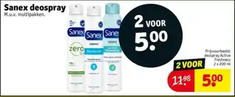 Kruidvat Sanex deospray aanbieding