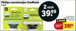 Kruidvat Philips navulmesjes OneBlade aanbieding