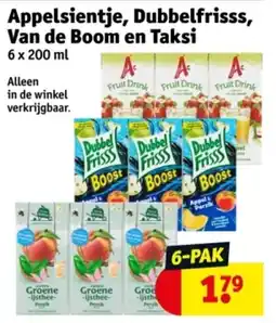 Kruidvat Appelsientje, Dubbelfrisss, Van de Boom en Taksi aanbieding