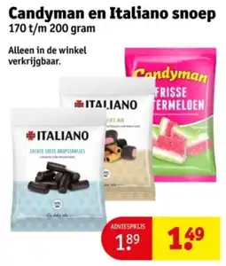Kruidvat Candyman en Italiano snoep aanbieding
