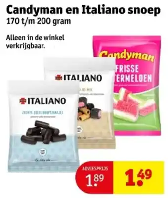Kruidvat Candyman en Italiano snoep aanbieding
