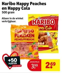 Kruidvat Haribo Happy Peaches en Happy Cola aanbieding