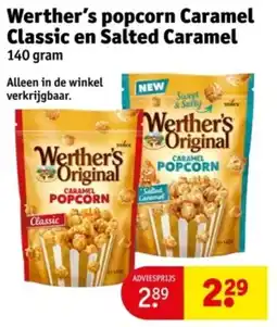Kruidvat Werther's popcorn Caramel Classic en Salted Caramel aanbieding