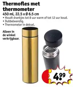 Kruidvat Thermofles met thermometer aanbieding