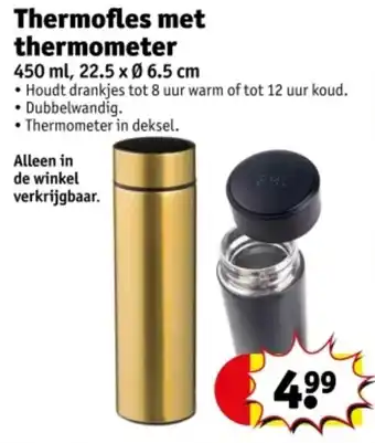 Kruidvat Thermofles met thermometer aanbieding
