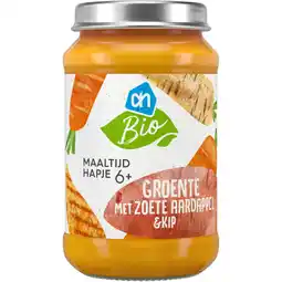 Albert Heijn AH Biologisch Maaltijdhapje groente aardappel & kip 6+ aanbieding