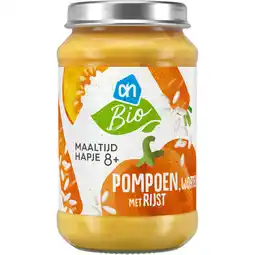 Albert Heijn AH Biologisch Maaltijdhapje pompoen wortel 8m+ aanbieding