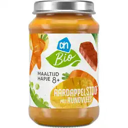 Albert Heijn AH Biologisch Aardappelstoof met rundvlees 8m+ aanbieding