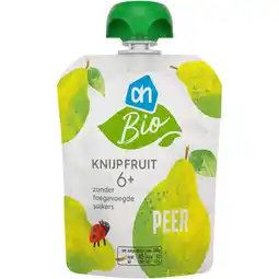 Albert Heijn AH Biologisch Knijpfruit peer 6+ aanbieding
