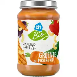 Albert Heijn AH Biologisch Groenten met pasta en kip 8m+ aanbieding