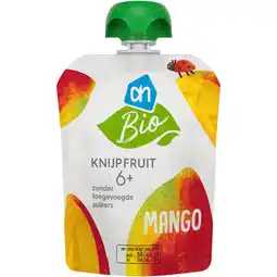 Albert Heijn AH Biologisch Knijpfruit mango 6+ aanbieding