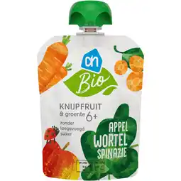 Albert Heijn AH Biologisch Knijpfruit appel wortel spinazie 6m+ aanbieding