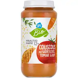 Albert Heijn AH Biologisch Couscous met wortel tomaat kip 12m+ aanbieding