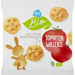 Albert Heijn AH Biologisch Luchtige babysnacks tomatenwieltjes 7m+ aanbieding