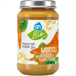 Albert Heijn AH Biologisch Maaltijdhapje wortels broccoli pasta 8+ aanbieding