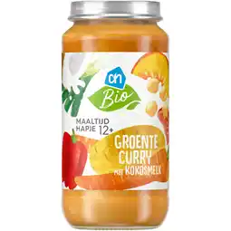 Albert Heijn AH Biologisch Maaltijdhapje groentecurry kokosmelk 12+ aanbieding