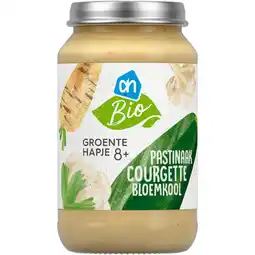 Albert Heijn AH Biologisch Groentehapje pastinaak courgette 8+ aanbieding