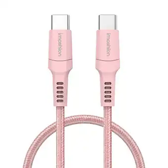 ANWB Imoshion Gevlochten USB-C naar USB-C kabel Roze aanbieding