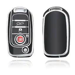 ANWB Dutch Shield Sleutelhoesje Fiat zwart B3 Zwart-Zilver aanbieding