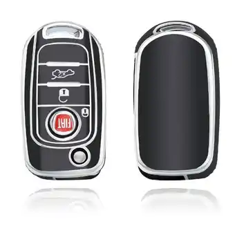 ANWB Dutch Shield Sleutelhoesje Fiat zwart B3 Zwart-Zilver aanbieding