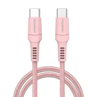 ANWB Imoshion Gevlochten USB-C naar USB-C kabel Roze aanbieding