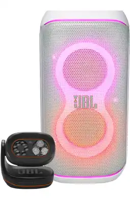 Coolblue JBL Partybox 120 Wit + JBL Partylight Beam aanbieding