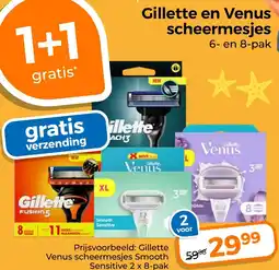 Trekpleister Gillette en Venus scheermesjes aanbieding