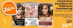 Trekpleister L'Oréal Paris Excellence en Préférence haarkleuring aanbieding