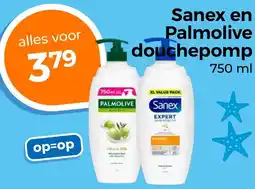 Trekpleister Sanex en Palmolive douchepomp aanbieding