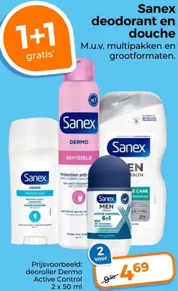 Trekpleister Sanex deodorant en douche aanbieding